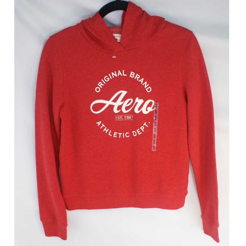 Aeropostale Mens Original Brand Athletic Dept Hoodie Red Heather Small NEW